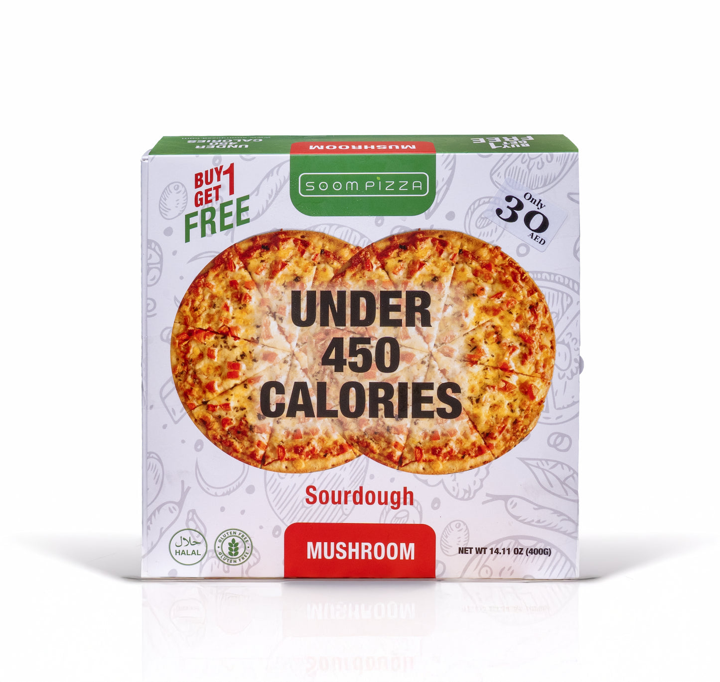 Soom Pizza - 6x Mushroom Gluten-Free Sourdough Frozen Pizza